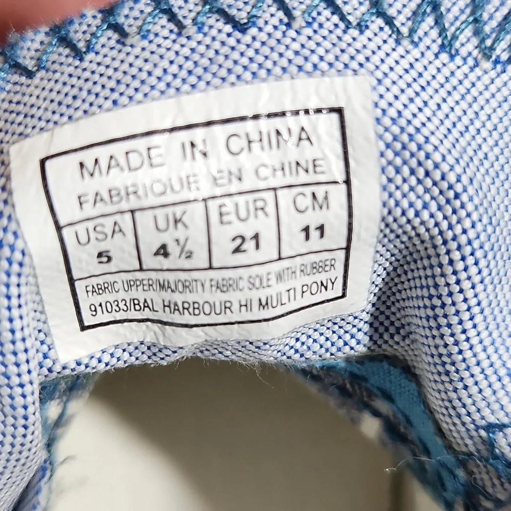 POLO Embroidered Hi Top Sneakers 5 Blue